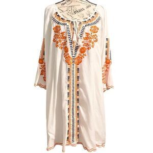 Chic Connection Boho Embroidered Mini Dress in Size Large